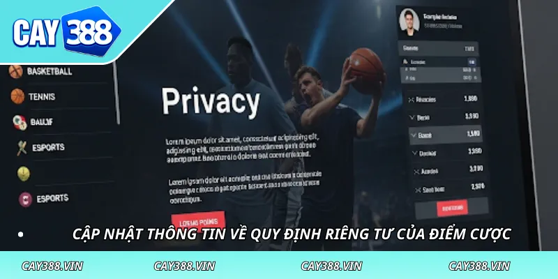 Cập nhật thông tin về quy định riêng tư của điểm cược