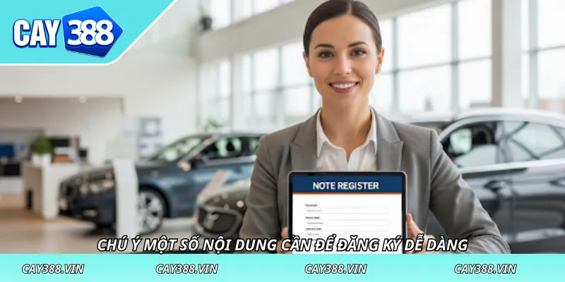 Chú ý một số nội dung cần để đăng ký dễ dàng