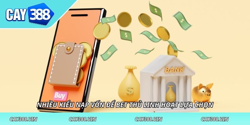 Nhiều kiểu nạp vốn để bet thủ linh hoạt lựa chọn